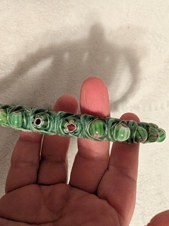 RARE Lele Sadoughi Rare Green Fiore (Glass bead) headband)